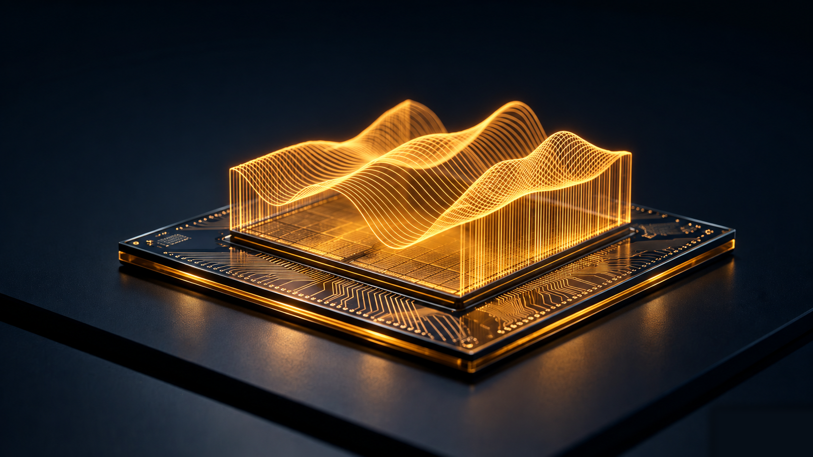 Processor die with amber volumetric compute mesh